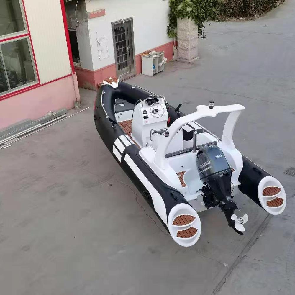 CE 19ft Yacht 580cm Rib PVC Fiberglass Inflatable Fishing Rowing Boat With Engine For Sale